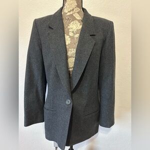 Vintage Pendleton Wool Blazer in Charcoal - Size 14